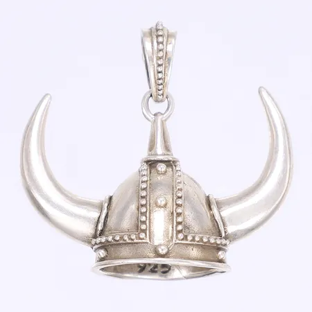 Hänge vikingahjälm 39x44mm 925/1000 silver Vikt: 19,7 g