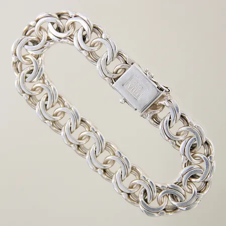 Armband Bismarck GHA längd:19cm bredd:12mm, ena låsåttan saknas, silver 925/1000 Vikt: 36,5 g