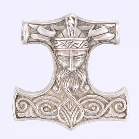 Hänge Tors Hammare 37x37mm 925/1000 silver Vikt: 14,6 g