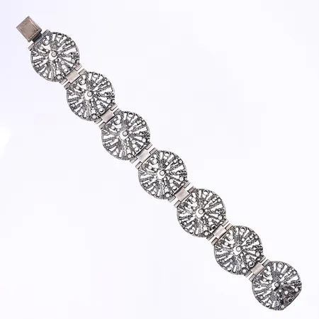 Armband 18cm, bredd 24mm, slitage, silver 830/1000 Vikt: 30,9 g