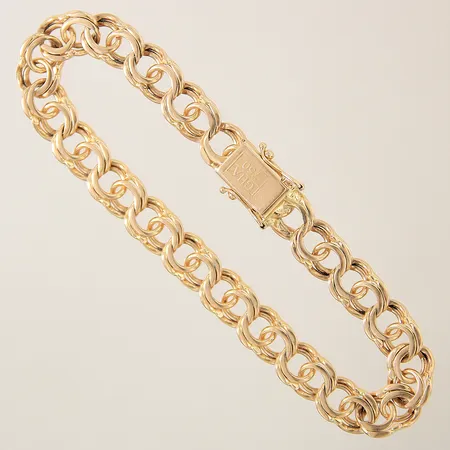 Armband Bismarck GHA längd 20,5cm bredd 8mm 18K Vikt: 24,4 g