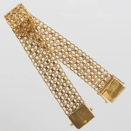 Armband x-länk längd 17,5cm, bredd 14mm, personlig gravyr inuti lås, svenska stämplar, 18K Vikt: 23,1g Vikt: 23,1 g