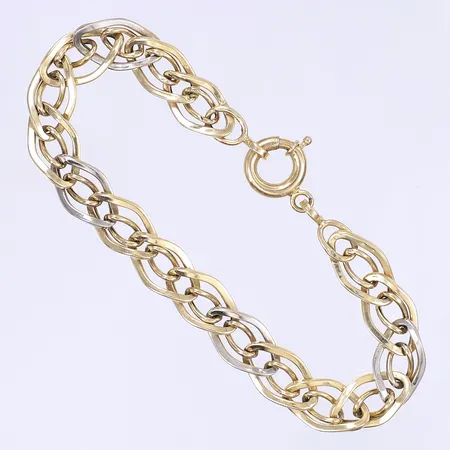 Armband 18,5cm bredd 10mm tvåfärgad 14K Vikt: 6,3 g