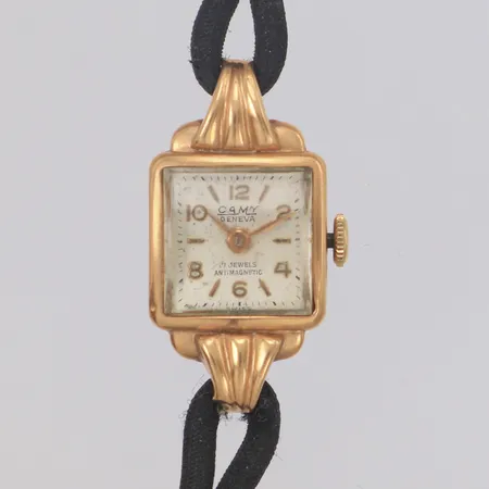Damur Camy Geneva, boett 18K, defekt, skadad, tygband, defekt band