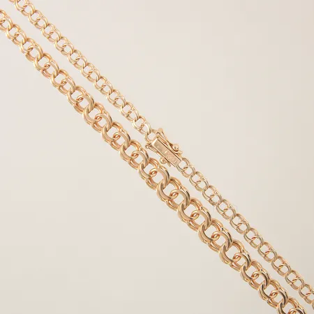 Collier doserad Bismarck längd 50cm bredd 3-6mm 14K Vikt: 10,9 g
