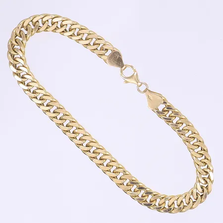 Armband pansarlänk 21cm bredd 7mm 18K Vikt: 10,7 g