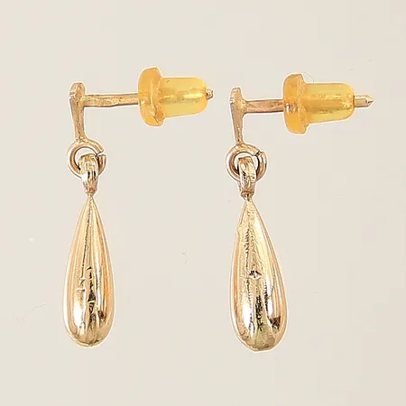 Örhängen droppar 10x4,7mm, gummistoppers, smärre bucklor 18K Vikt: 1,1 g