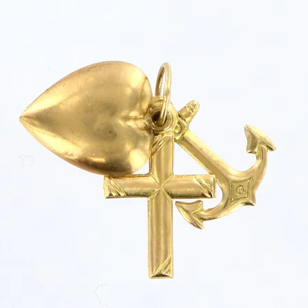 Hänge "tro hopp kärlek", längd 14mm, 18K Vikt: 0,8 g