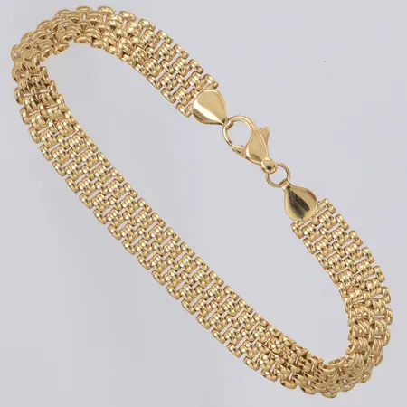 Armband längd 19,5cm, bredd 8,3mm, GHA, 18K Vikt: 13,4 g