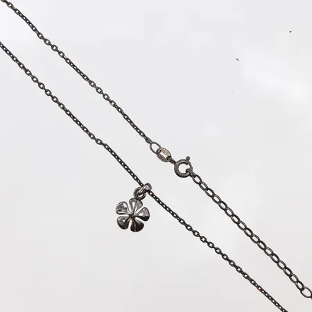 Kedja med hänge, 40-45cm, bredd: 2mm, oxiderat silver, 925/1000 Vikt: 4,3 g