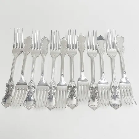 12 Gafflar, längd 18cm, modell OLGA, GAB, inplastade, originalkartong, 830/1000 silver Vikt: 461,4g Vikt: 461,4 g