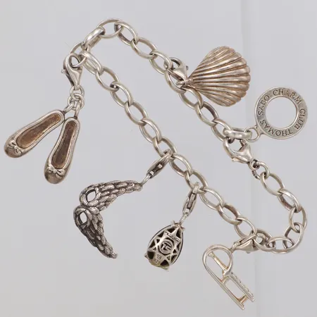 Armband med fem berlocker Thomas Sabo längd 17cm, bredd 5mm, silver 925/1000 Vikt: 22,1 g