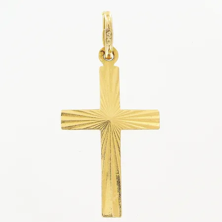 Hänge kors mönster 28x13mm 18K. Vikt: 1,2 g