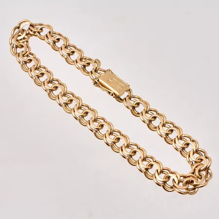 Armband 20cm Bismarck bredd 8mm, Segir AB, 18K guld, 20,44g.