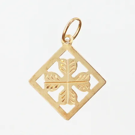 Hänge fyrklöver 20x15mm, 14K Vikt: 0,5 g