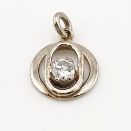 Hänge m diamant ca 0,60ct uppskattningsvis CR P2, vitguld, 20mm x 15mm, 18k Vikt: 2,9 g