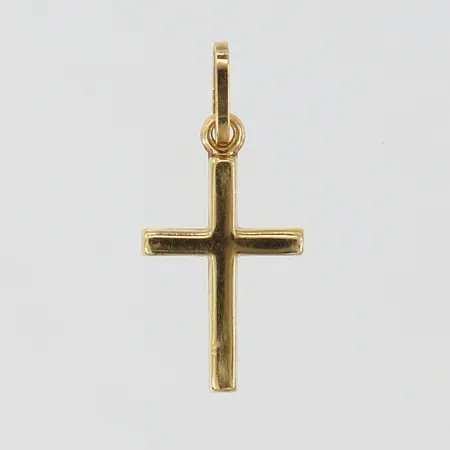 Hänge kors längd inkl ögla 21mm bredd ca 1,5x10mm 18K Vikt: 0,3 g