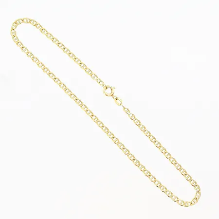 Vristlänk längd 27,3cm, bredd 2,5mm, 18K. Vikt: 6 g