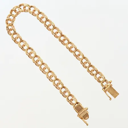 Armband Bismarck 17,5cm, bredd:5,5mm, kistlås, 18K Vikt: 9 g
