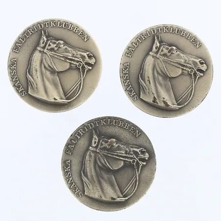 3 Medaljer Ø45mm, etuier, 830/1000 silver Vikt: 105,6 g