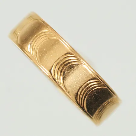 Ring mönstrad stl 16½ bredd 5mm, 21K 3,5g