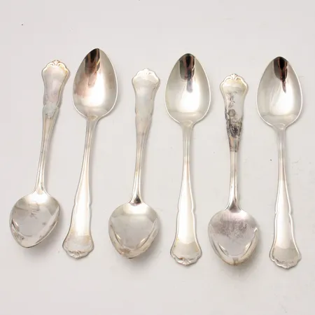 6st skedar Viktoria, finska, 12cm, silver 830/1000, 78,93g. 