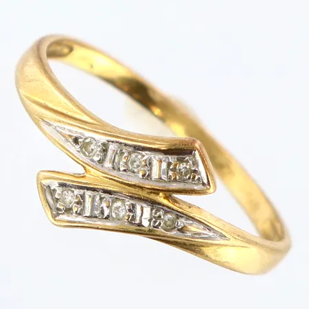 Ring med vita stenar stl:16¾, bredd: 1,5-10mm, GFAB, 18K Vikt: 1,4 g