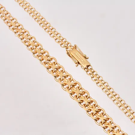 Collier 45,5cm docerat Xlänk bredd 4,7-8,1mm, Segir AB, 1963, 18K guld, 17,89g.