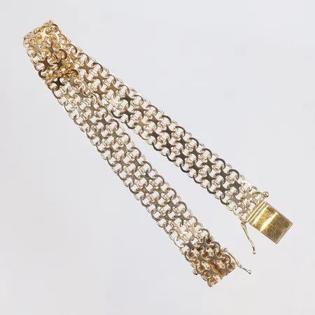 Armband X-länk 19cm bredd 10mm SGT (Sv Guldvarubolaget Trygve Berghma) Stockholm 1954 18K Vikt: 14,9 g