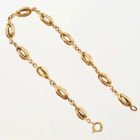 Armband 20,5cm bredd: 3-11mm, skev i lås, 18K Vikt: 7,5 g