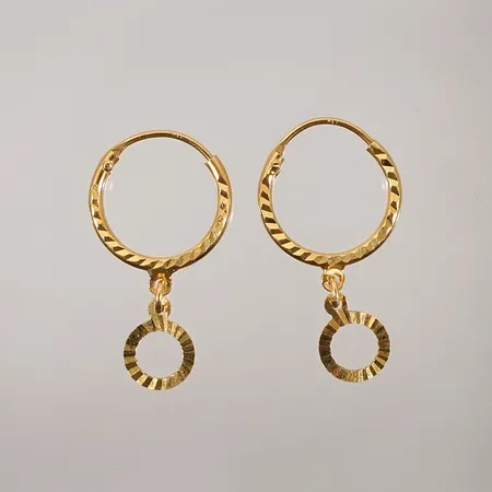 Örhängen Ø13,6mm längd 25mm 21k Vikt: 1,5 g