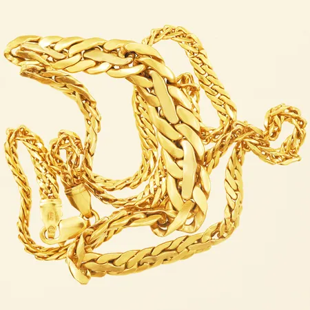 Collier Pansar doserad längd 46,5cm bredd 8,4mm defekt 18K Vikt: 7,8 g
