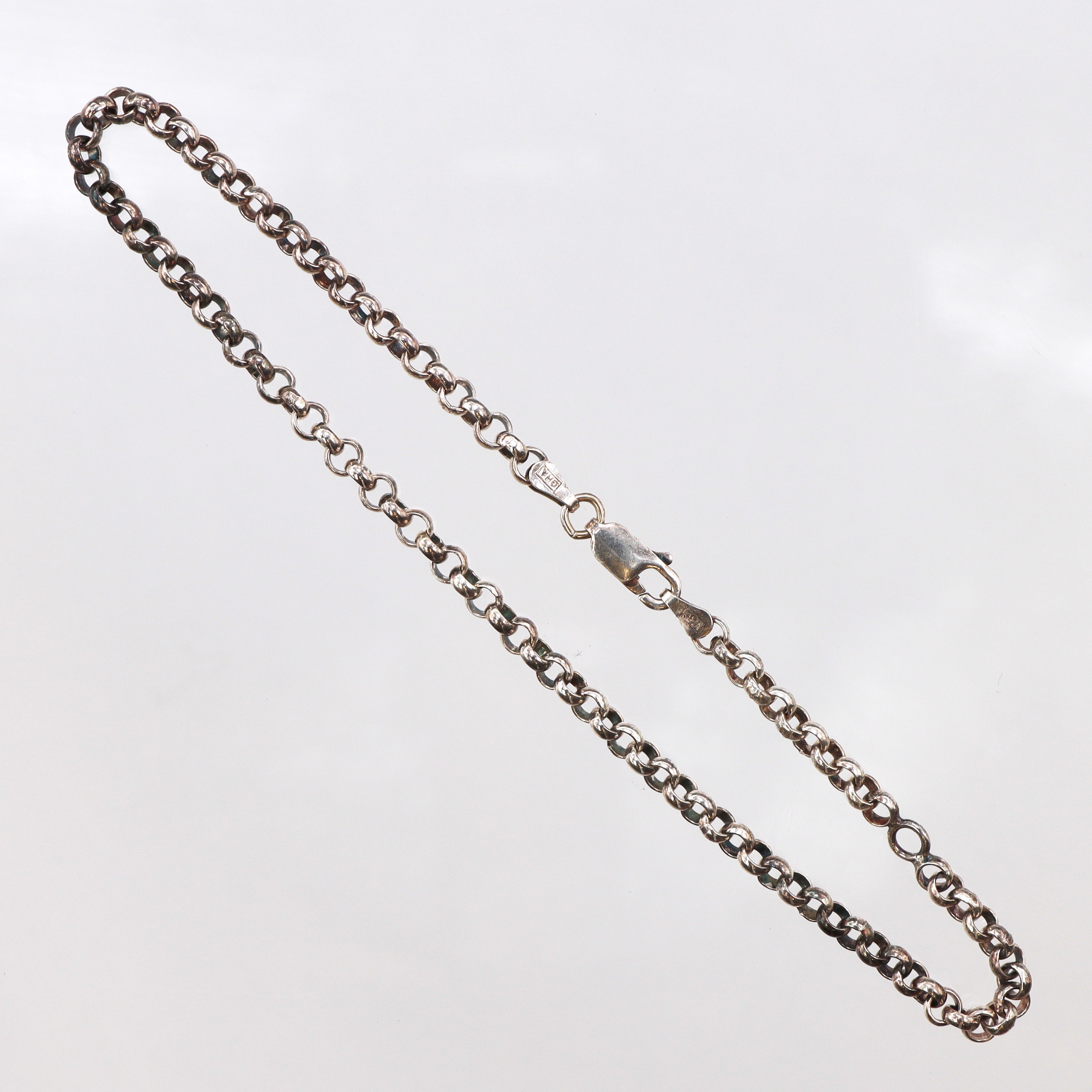 Vristlänk ärtlänk, 27cm, bredd: 3,9mm, Guldfynd 925/1000 silver Vikt: 8,6 g