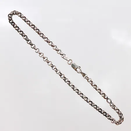 Vristlänk ärtlänk, 27cm, bredd: 3,9mm, Guldfynd 925/1000 silver Vikt: 8,6 g