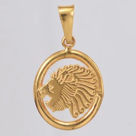Hänge lejon längd 23mm, bredd 12,9mm, GHA, 18K Vikt: 1,2 g