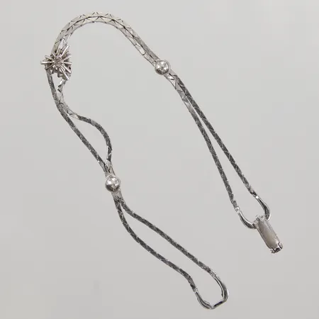 Armband med vit sten 19cm, bredd 4,6 - 9,5mm, sten med nagg, silver 835/1000 Vikt: 7 g