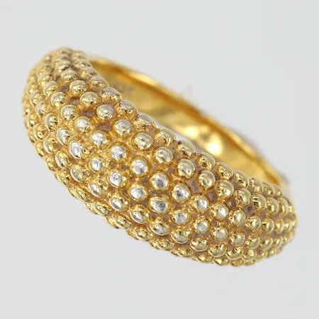 Ring med dekor av kulor Safira stl 19 bredd ca 3x9mm förgylld silver 925/1000  Vikt: 7 g