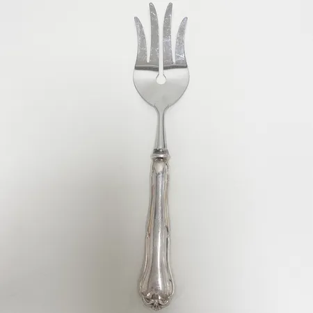 Serveringsgaffel, modell HANSA, längd, blad i rostfritt stål, finska stämplar, gravyr, 830/1000 silver Vikt: 53,7g Vikt: 53,7 g