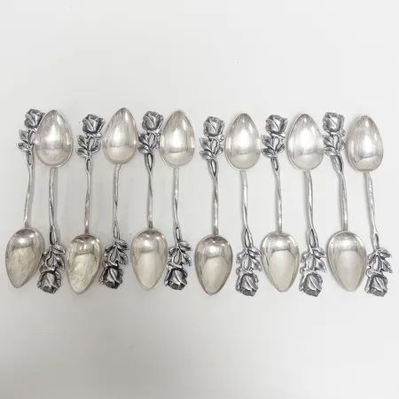 12 Kaffeskedar längd 11cm, GEWE, 830/1000 silver Vikt: 127,8g Vikt: 127,8 g