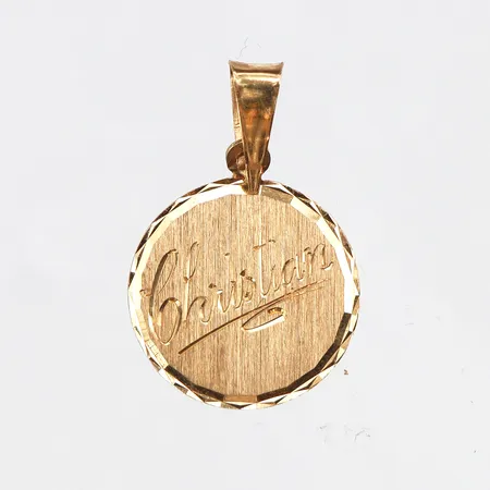 Hänge med gravyr, 18mm, 18K Vikt: 0,7 g