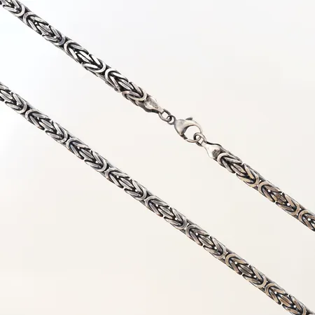 Collier kejsarlänk längd 51cm, oxiderat silver, bredd:5,5mm, 925/1000 Silver  Vikt: 86,6 g