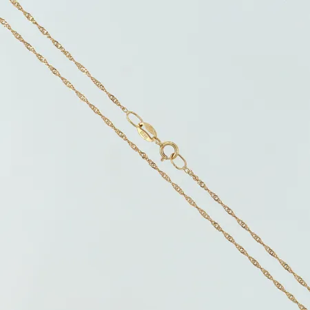 Kedja tvinnad 42cm bredd 1,1mm, SSÄ, 18K Vikt: 1,2 g