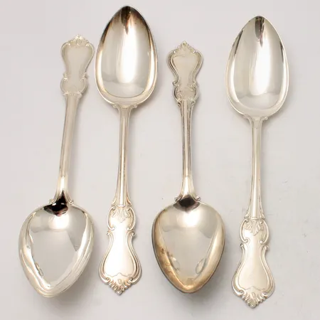 4st skedar i silver, längd ca 22cm, modell Olga, 830/1000, 259,34g. 