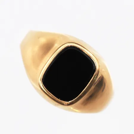 Klackring med onyx Stl:20, bredd: 3,2-13,1mm, 18K Vikt: 2,9 g