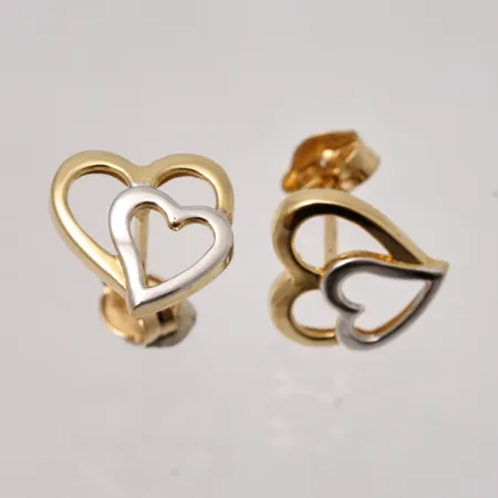 Örhängen hjärtan mått 9x9,7mm, 18K, vitguld detalj 0,76g.