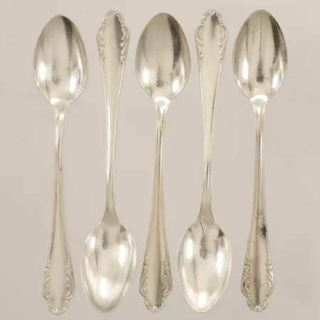Fem kaffeskedar längd 10,5cm år 1951 silver 830/1000 Vikt: 52,8 g