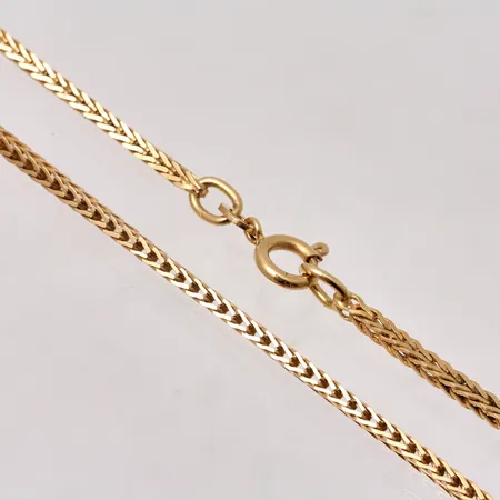 Kedja 45,5cm platt pansar bredd 4mm, 1st trasig länk, silver 925/1000, 7,74g.