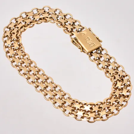 Armband 19,5cm Xlänk bredd 10mm, Stockholms Stads Arbetsvårdsbyrå, 1968, 18K 20,89g.