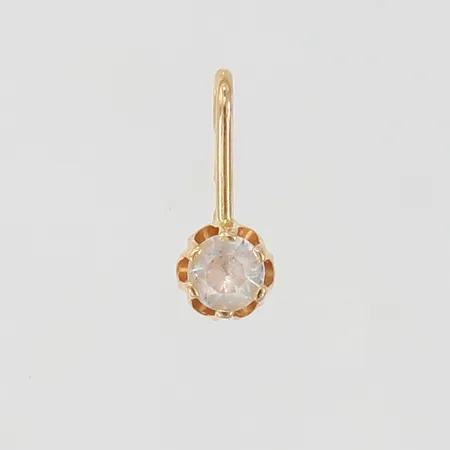 Hänge med vit sten längd inkl ögla ca 8mm bredd ca 3mm, 18K Vikt: 0,2 g