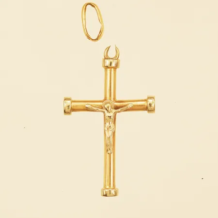 Hänge krucifix längd 3,5cm bredd 1,5cm defekt 14K Vikt: 4,2 g